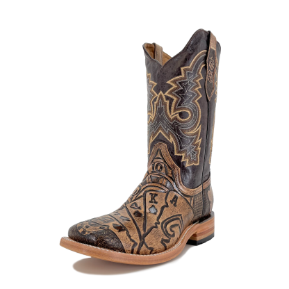 Men Bulldog Hand Tooled - Royal Flush Rustic