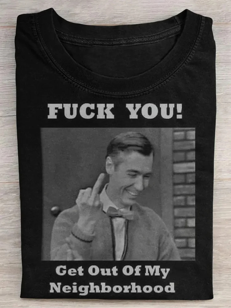 Fuck You Print Casual Short Sleeve T-shirt
