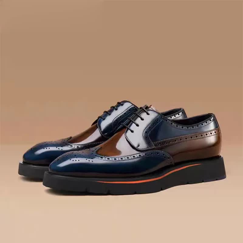 YZ180 Cowhide Brogue-Caving Dress Shoes/Derby Shoes For Men