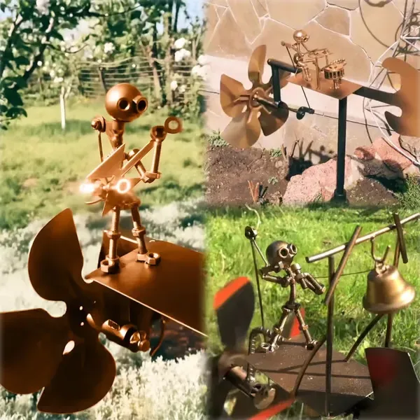 🔥Last Day 57% OFF🥁Handmade Metal Rock Band Windmill🎁(Includes a 70cm bracket)