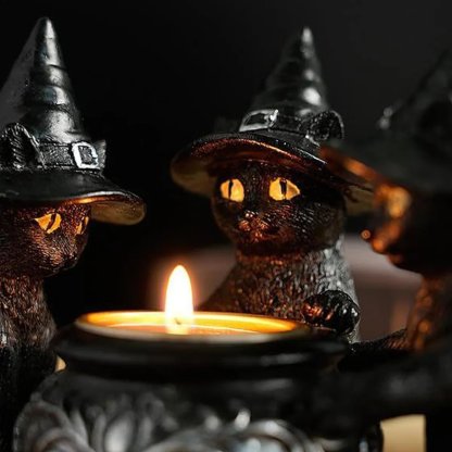 🕯️Ghost Wizard Magic Cat Candlestick(not include candles)