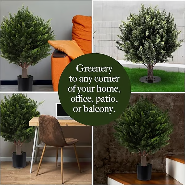 Artificial Cedar Topiary Ball Tree