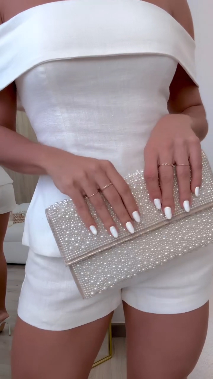 Women's One-shoulder Top + Shorts Elegant Suit