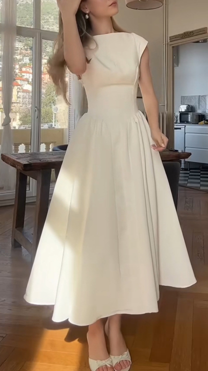 Ladies' Round Neck Hollow Out Elegant Temperament Casual Dress