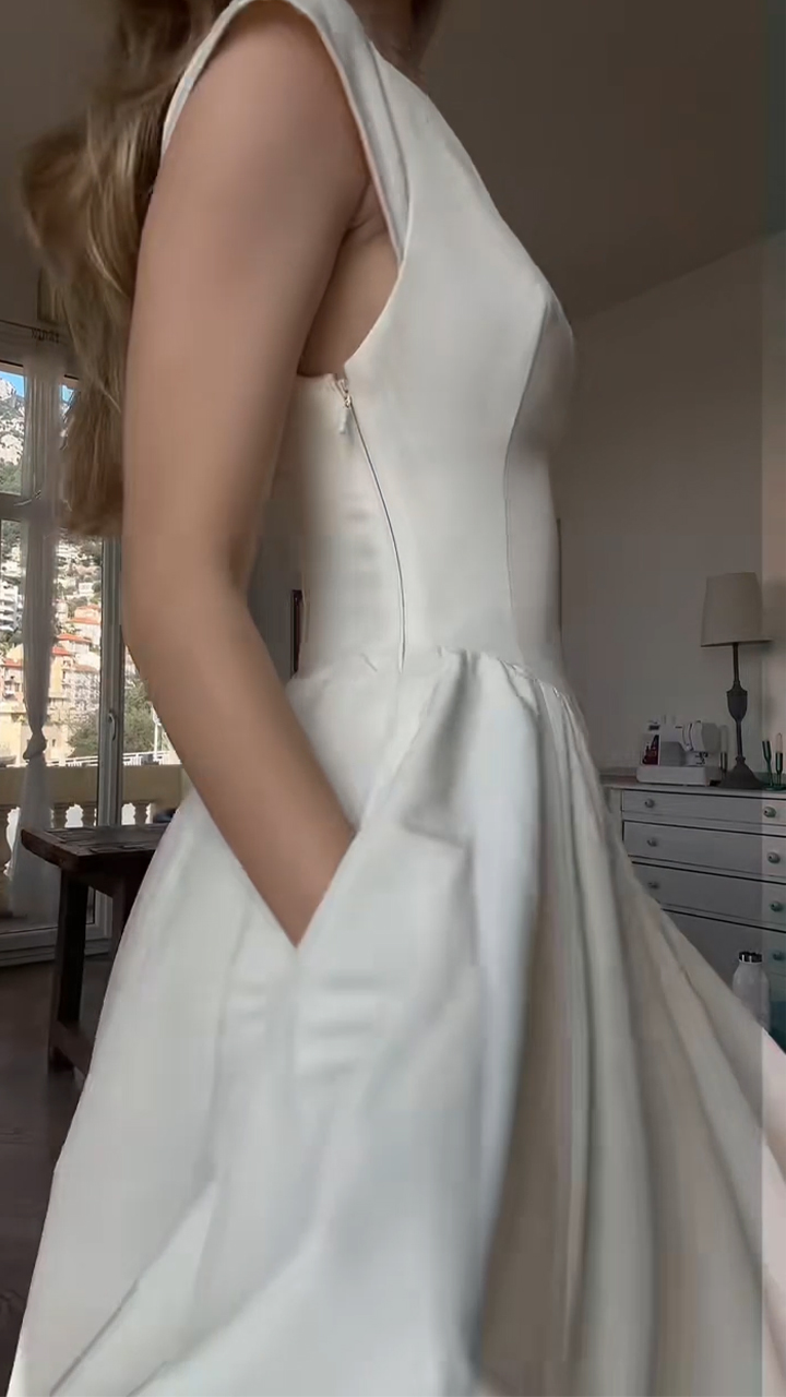 Ladies' Round Neck Hollow Out Elegant Temperament Casual Dress