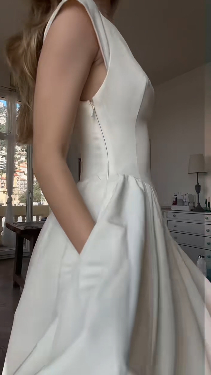 Ladies' Round Neck Hollow Out Elegant Temperament Casual Dress