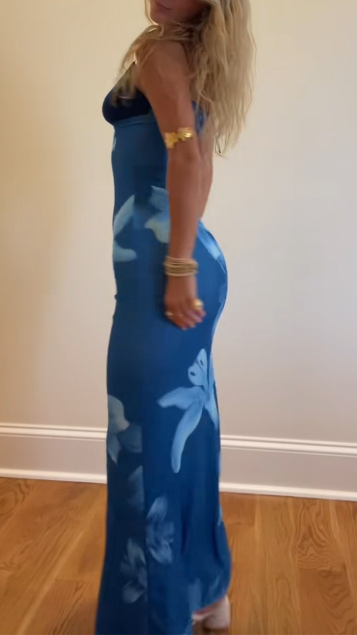 Ladies' Camisole Print Slim Fit Casual Dress