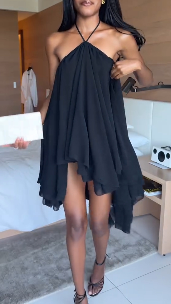 Ladies Cross Irregularly Casual Dress