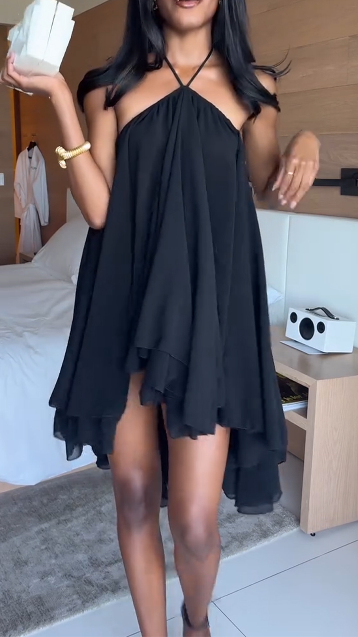 Ladies Cross Irregularly Casual Dress