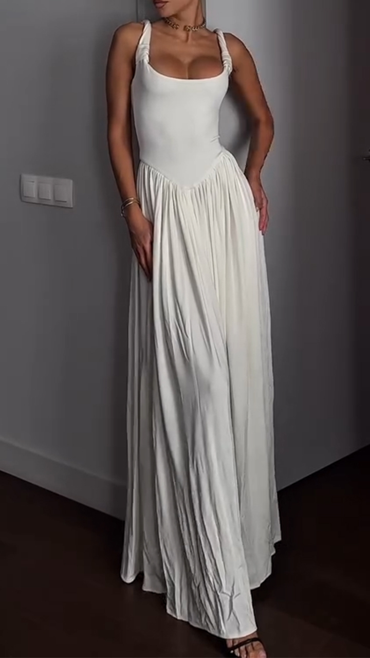 Ladies' Suspender Patchwork Solid Color Elegant Casual Dress