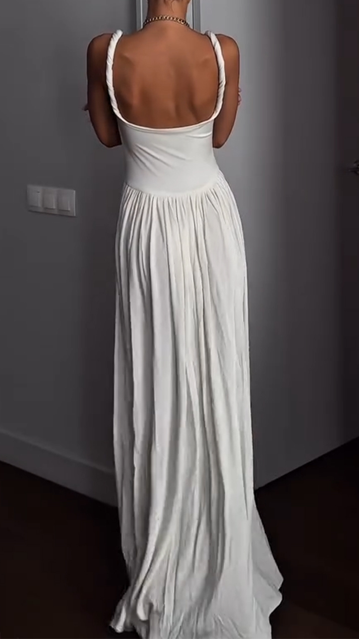 Ladies' Suspender Patchwork Solid Color Elegant Casual Dress