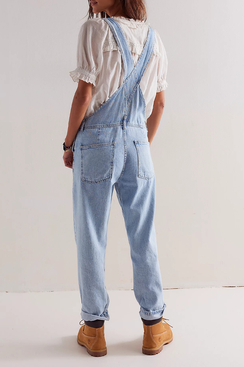 Women's Shoulder Strap Splicing Casual Jumpsuit