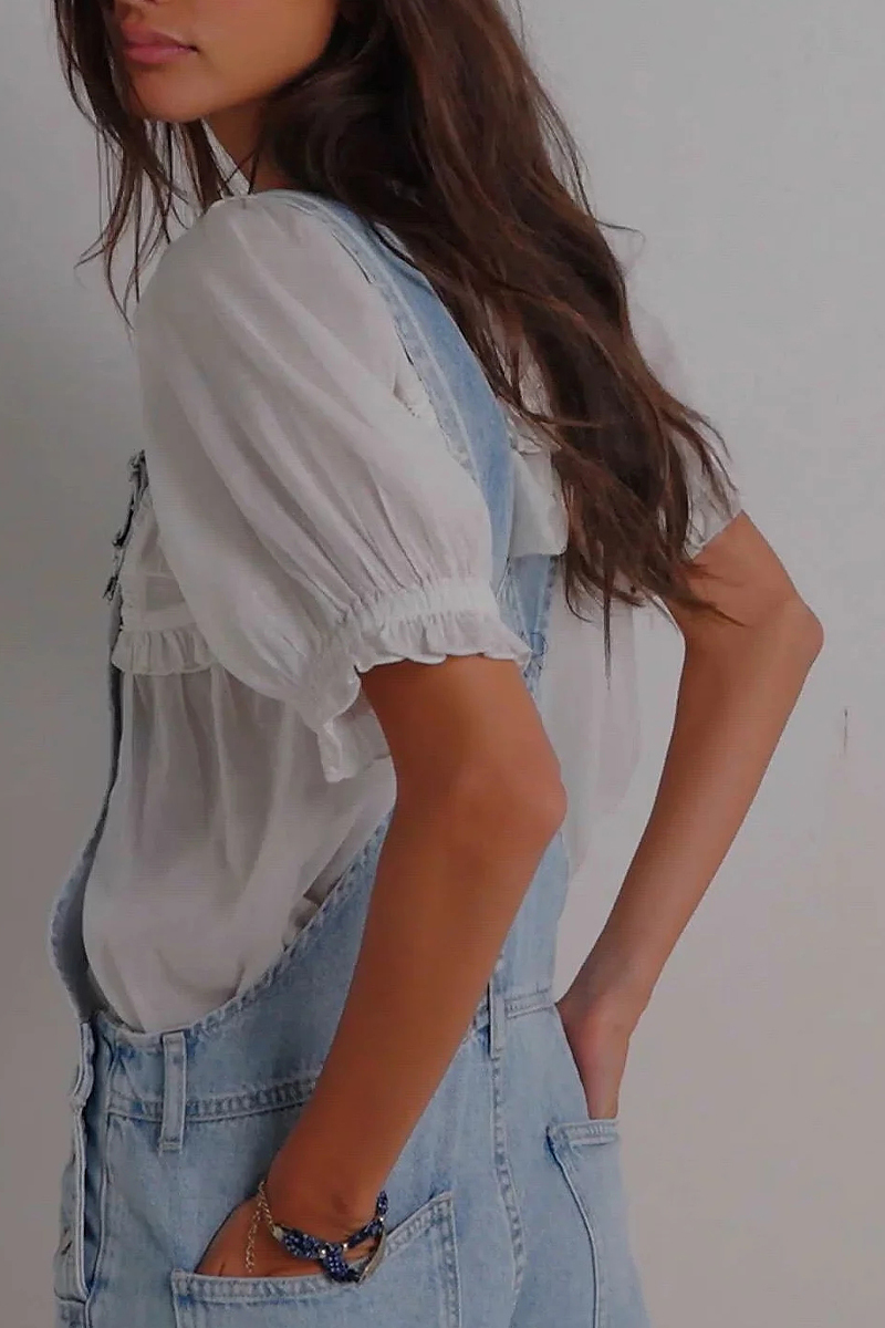 Women's Shoulder Strap Splicing Casual Jumpsuit