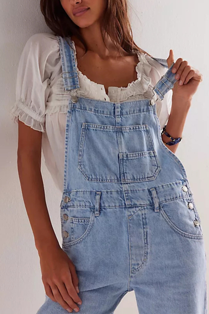 Women's Shoulder Strap Splicing Casual Jumpsuit