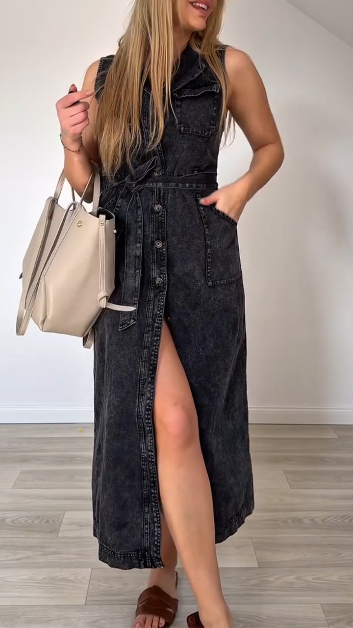 Ladies' Lapel Buckle Split Temperament and Leisure Dress