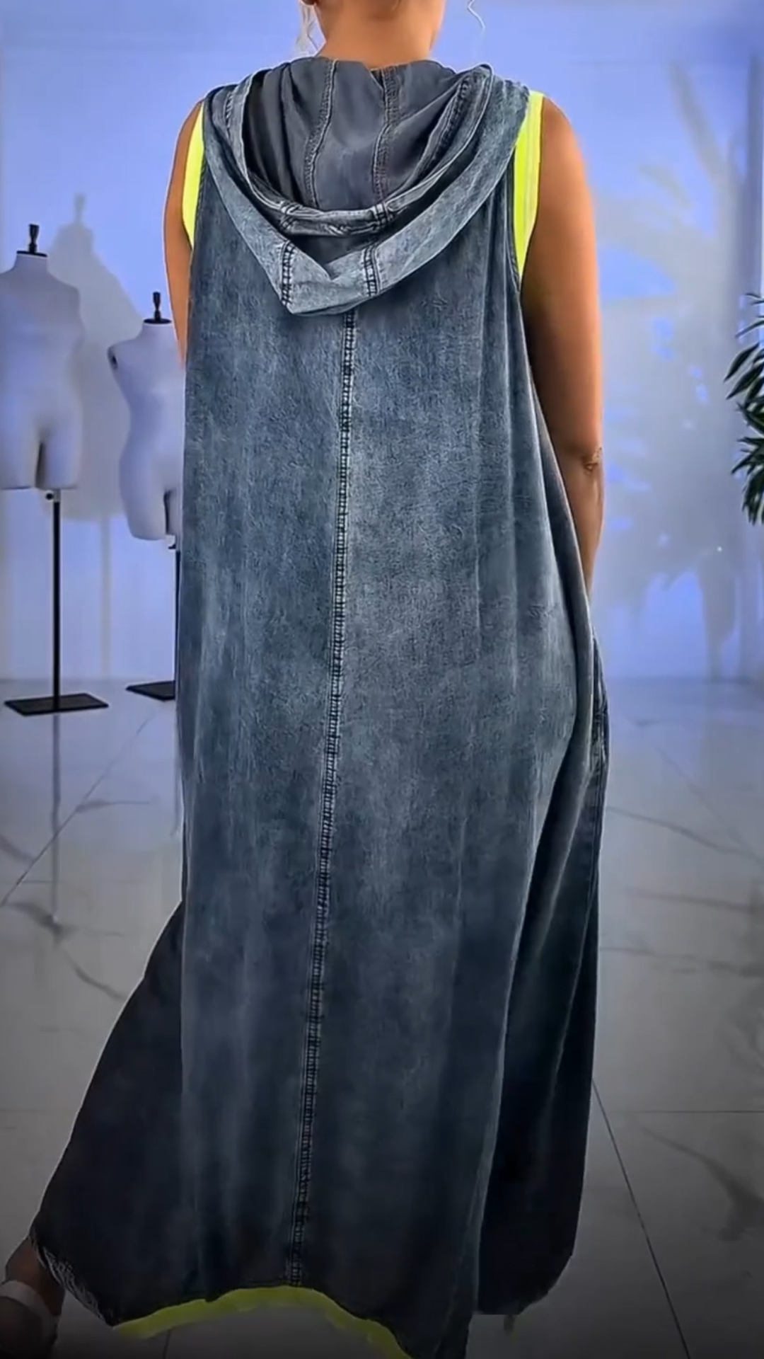 Ladies' Round Neck with Hat Splicing Casual and Loose Fit Dress