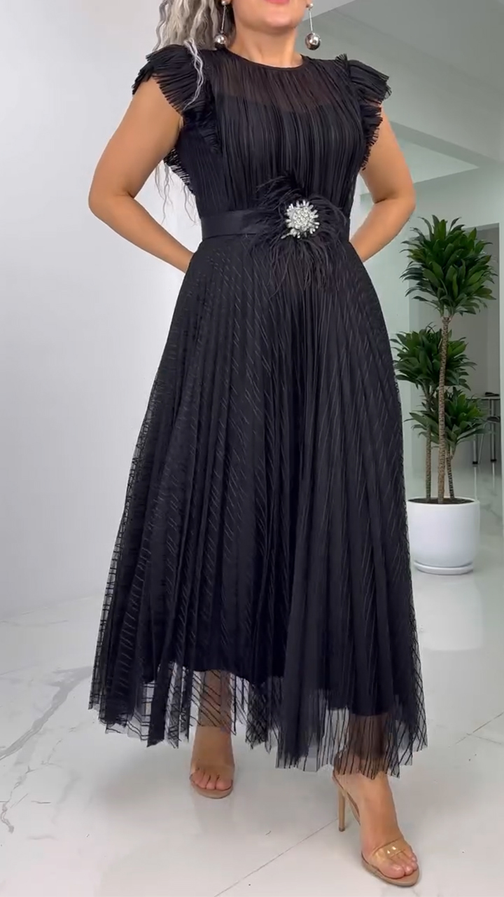 Ladies' Round Neck Striped Patchwork Elegant Casual Dress