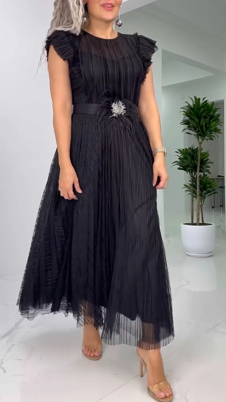 Ladies' Round Neck Striped Patchwork Elegant Casual Dress