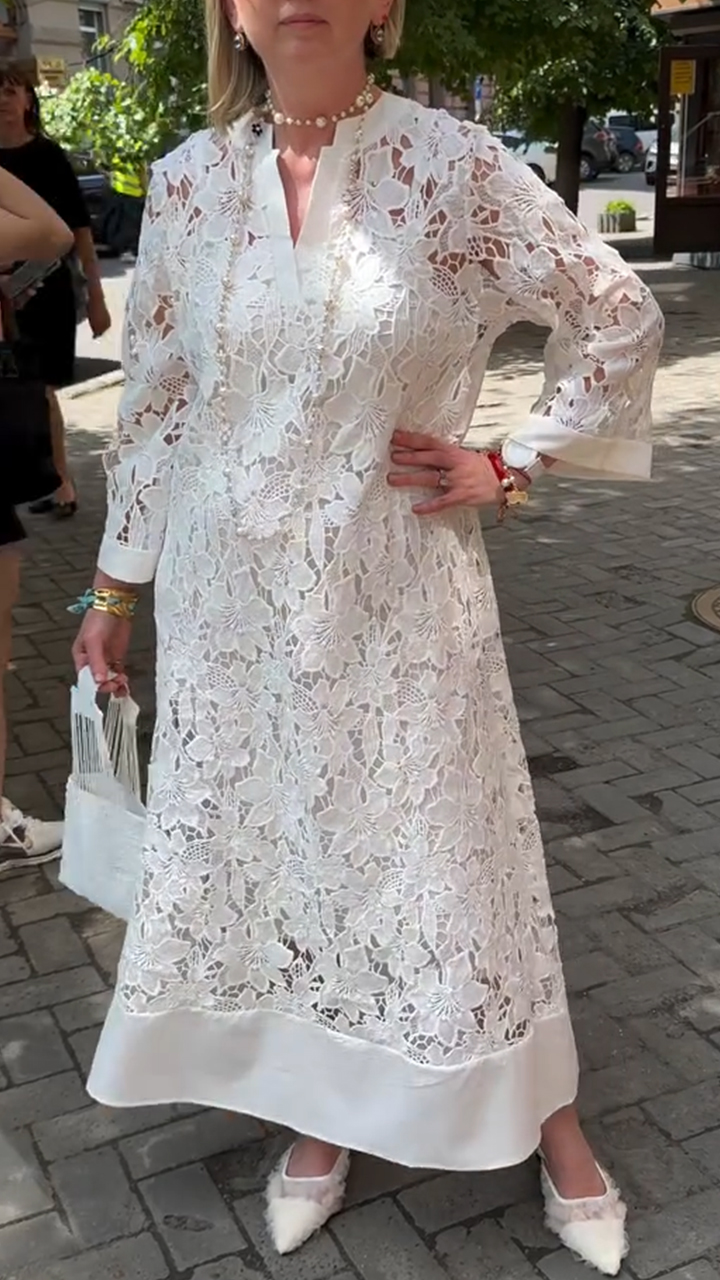 Women's V-neck Hollow Casual Dress