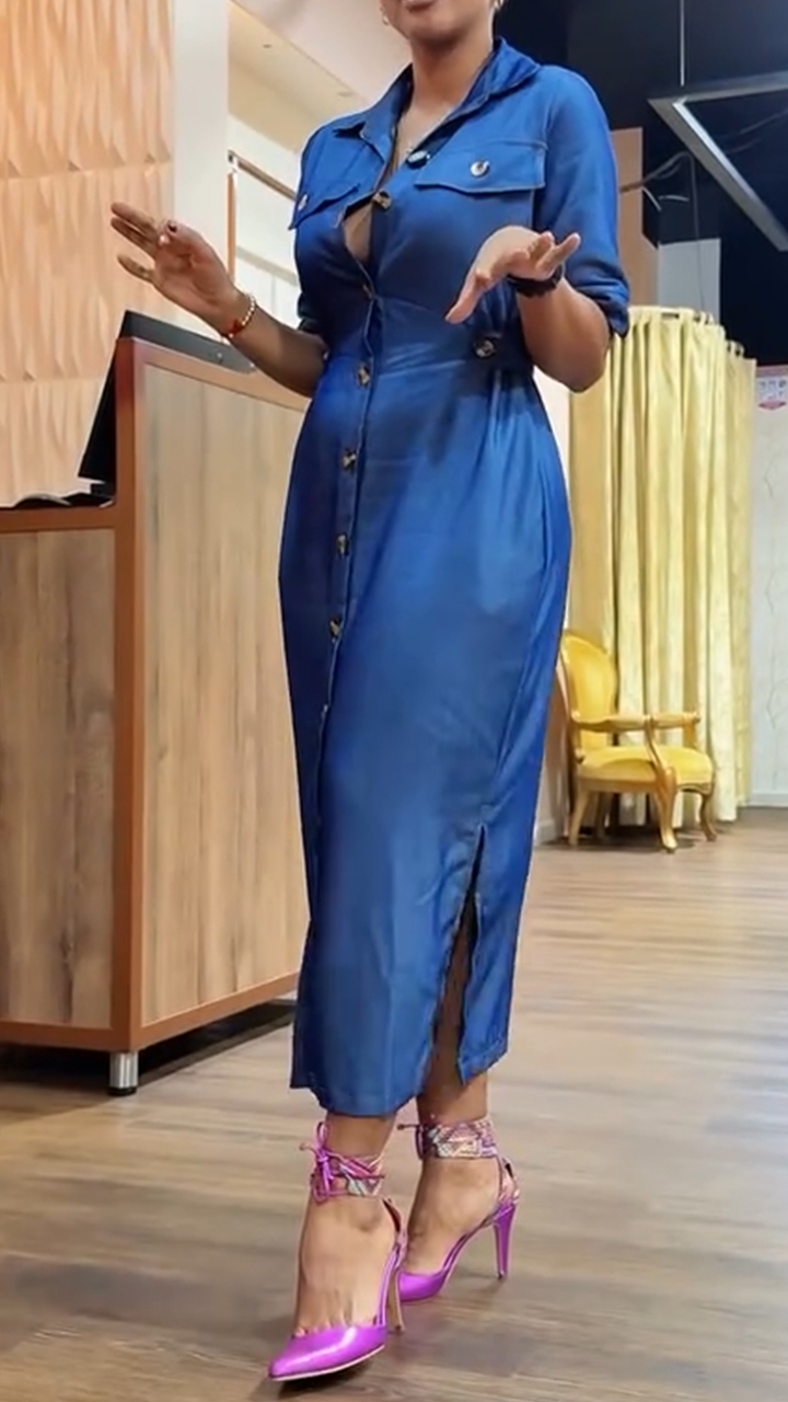 Ladies' Lapel Buckle Temperament and Leisure Dress