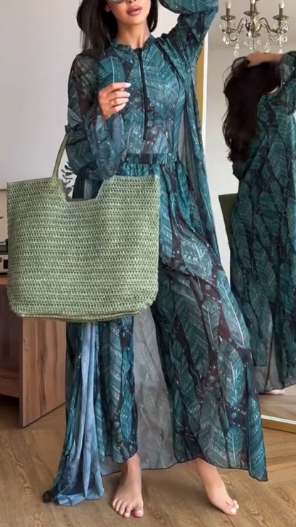 Women's printed three-piece swimsuit