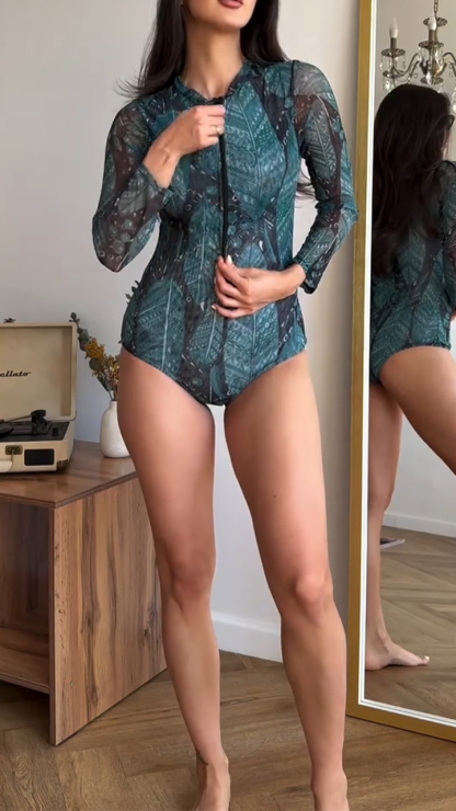 Women's printed three-piece swimsuit