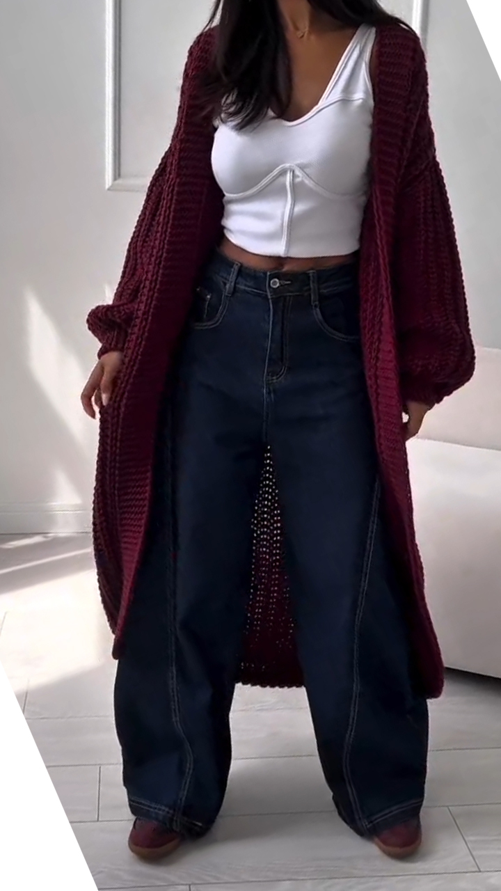 Women Knitted Long Casual Cardigan