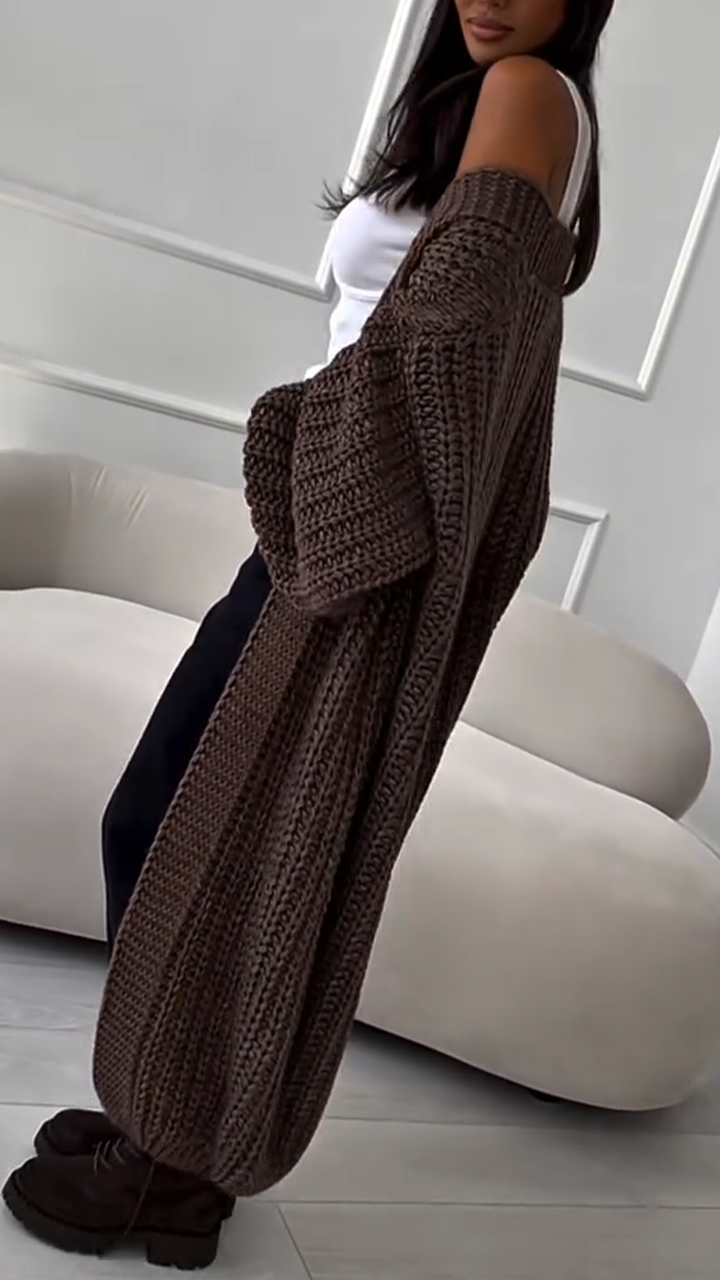 Women Knitted Long Casual Cardigan