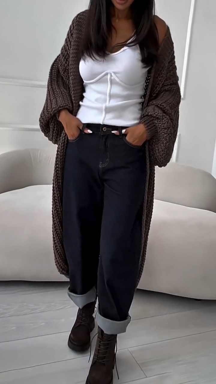 Women Knitted Long Casual Cardigan