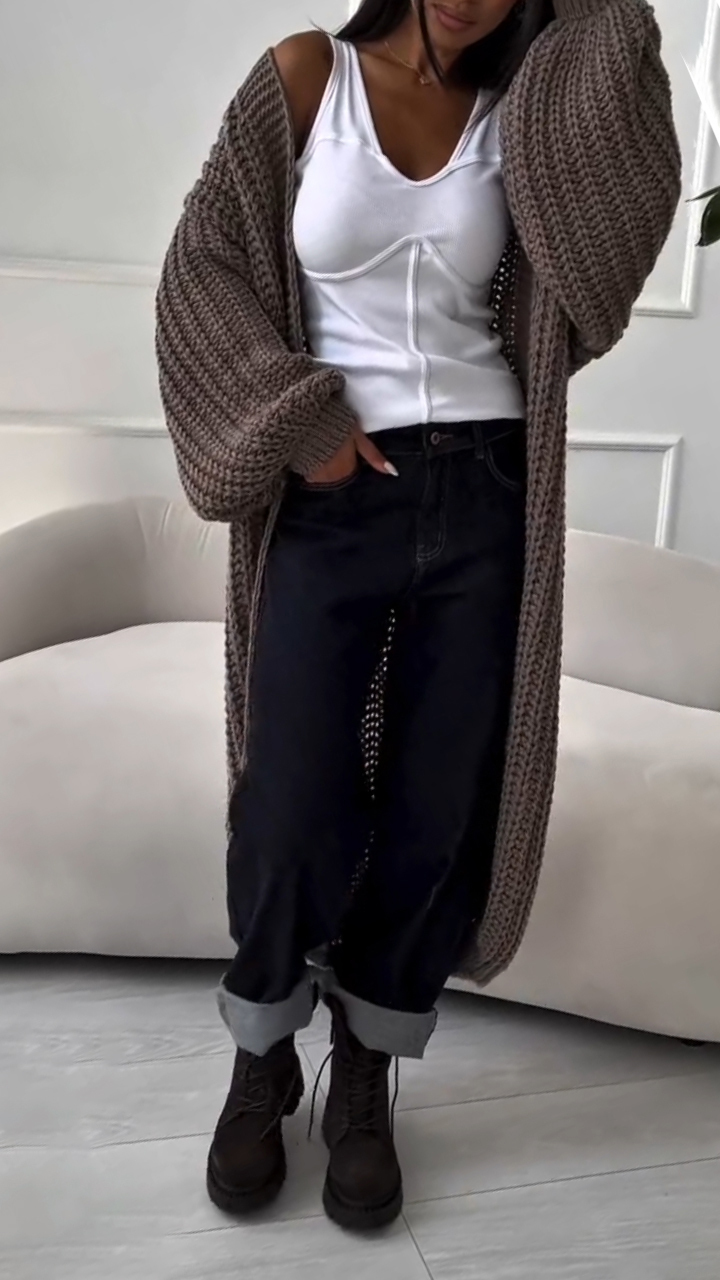 Women Knitted Long Casual Cardigan