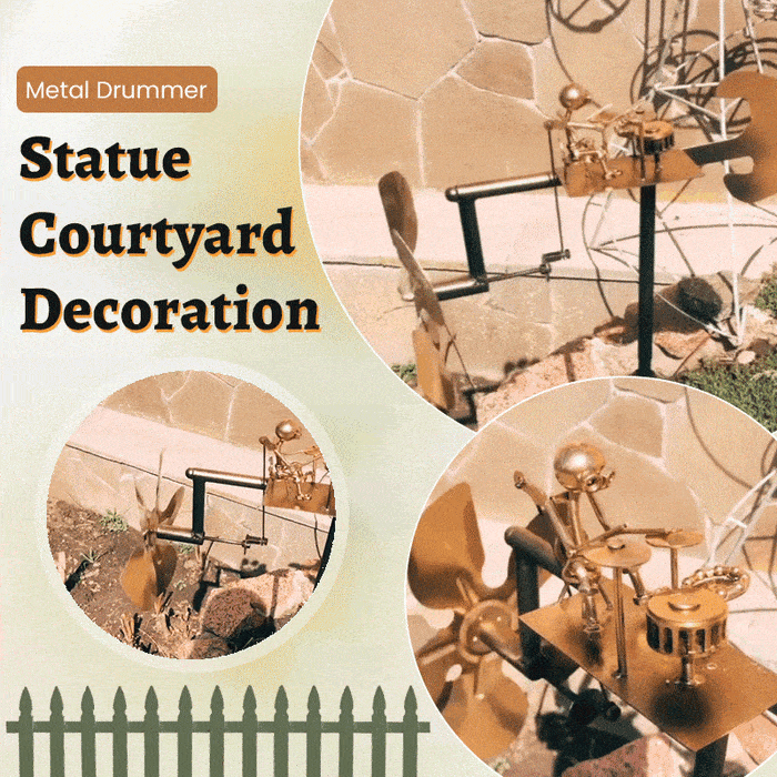 🔥Last Day 57% OFF🥁Handmade Metal Rock Band Windmill🎁(Includes a 70cm bracket)