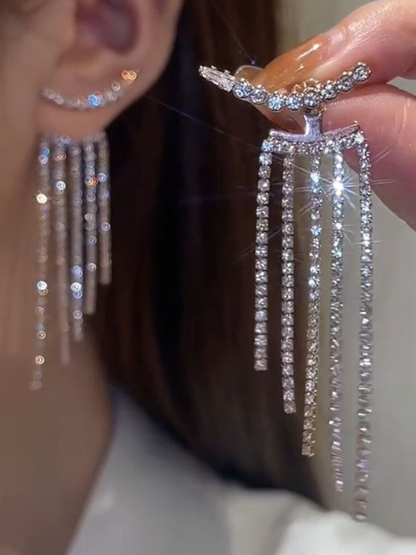 Tassel Rhinestone Premium Sense Earrings
