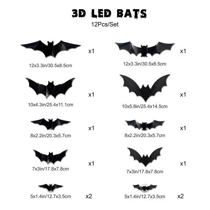 💥Only $14.99 Last Day Promotion!🎁3D Bat Design LED Decoration