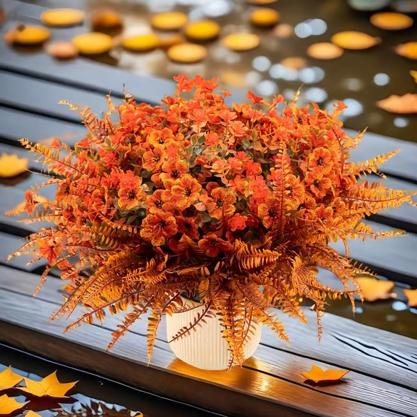 🔥🎃Halloween Discount🎃Realistic Fall Fake Flowers 12/24pcs UV Resistant