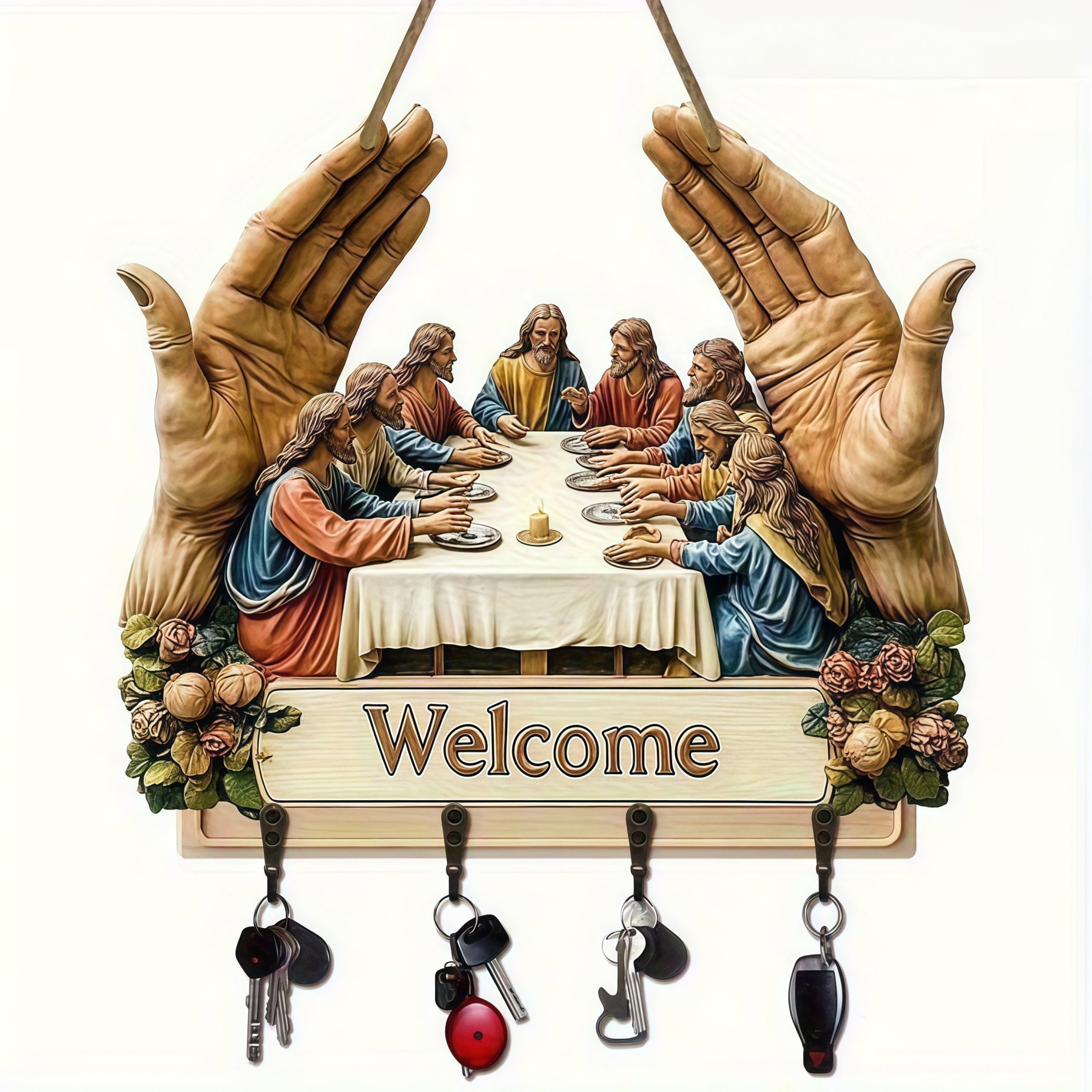 🙏 Jesus and Disciples Wall Art Keychain