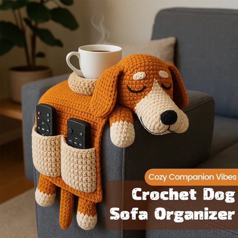 Cozy Companion Vibes–Handmade Crochet Dog Sofa Organizer