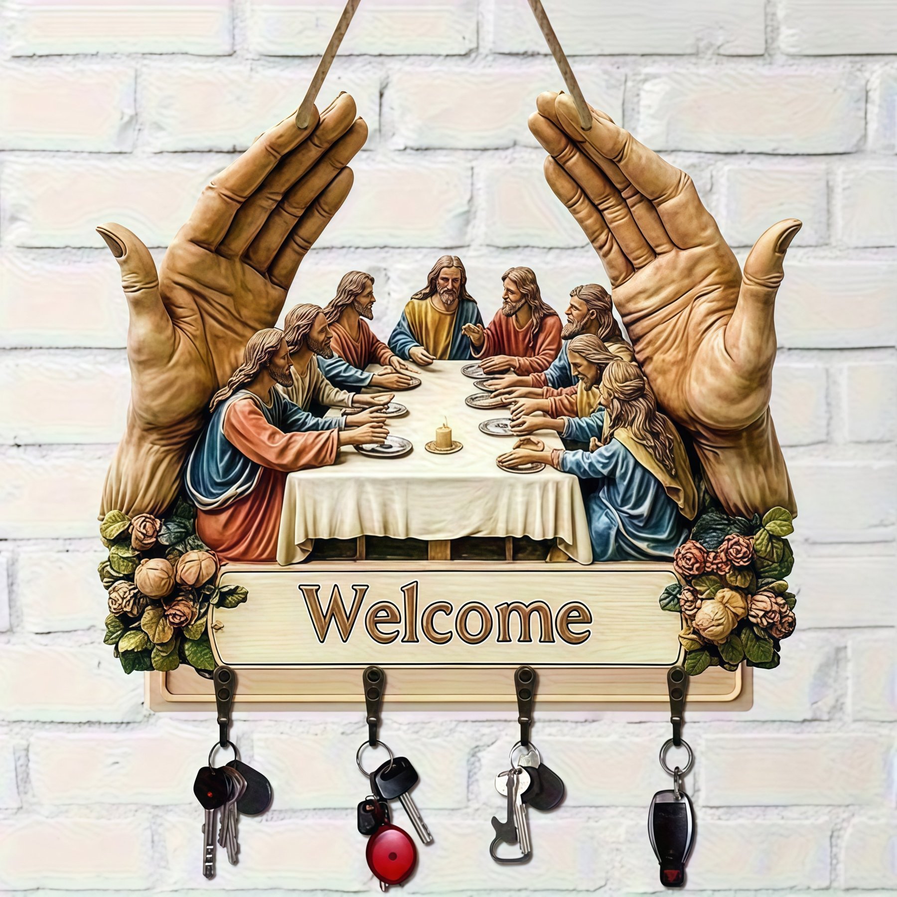 🙏 Jesus and Disciples Wall Art Keychain