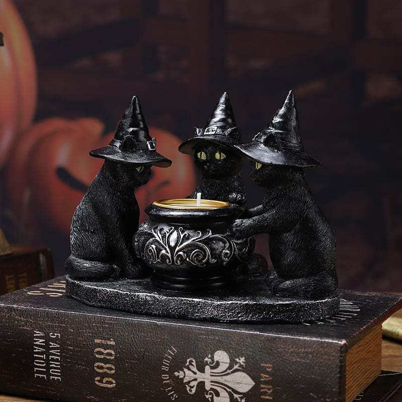 🕯️Ghost Wizard Magic Cat Candlestick(not include candles)