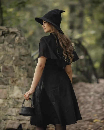 🔥👻Women Gothic Knitting Black Wizard Hat