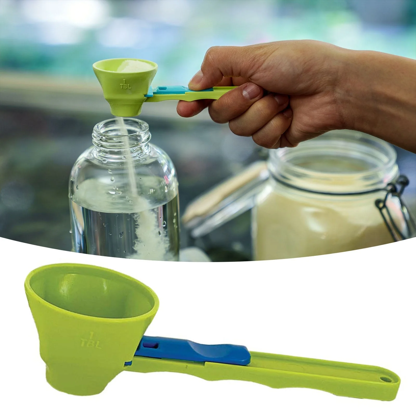 Measuring Spoon with Funnel Scoop