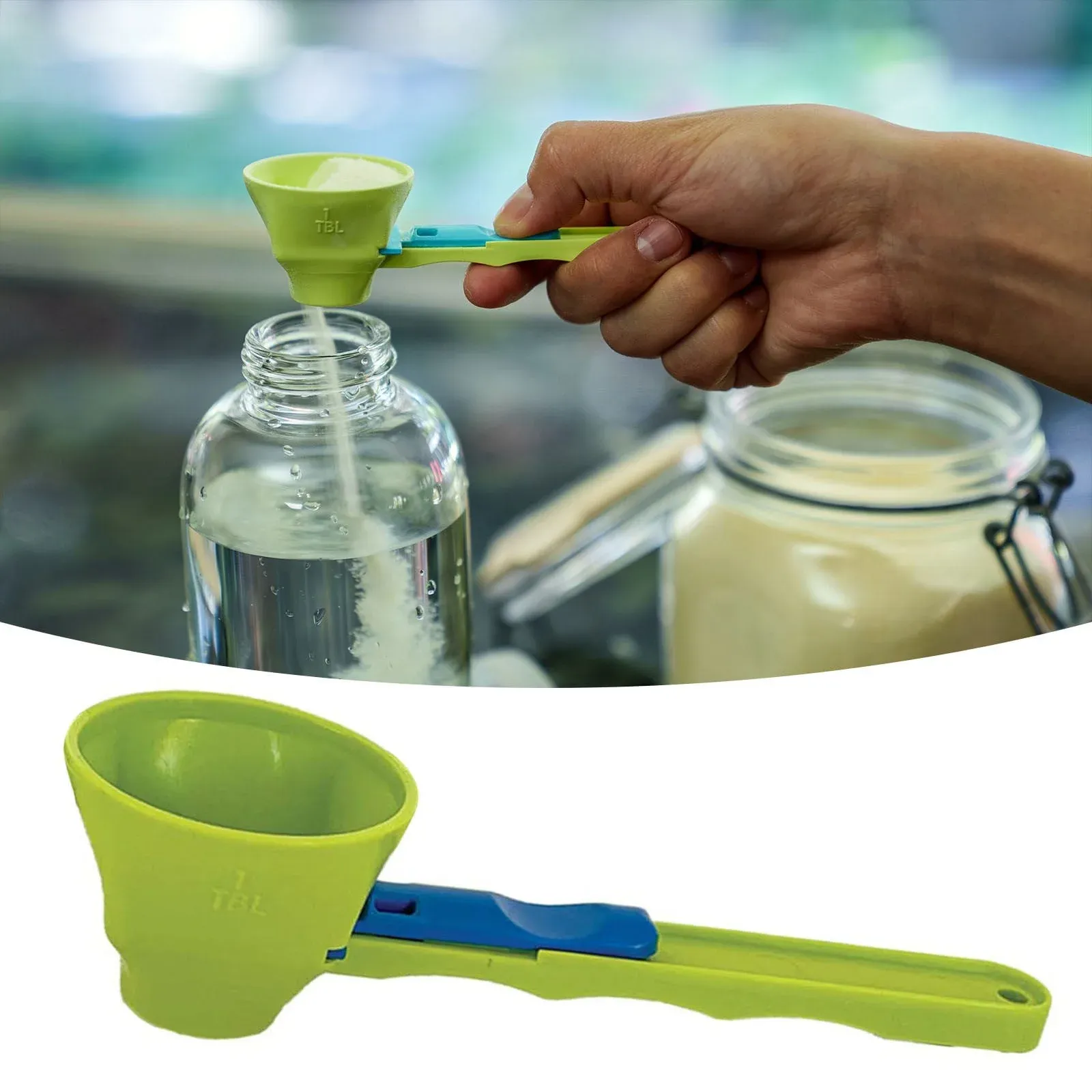 Measuring Spoon with Funnel Scoop