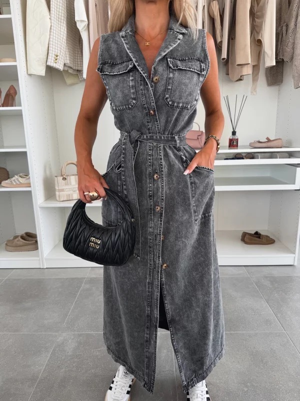 Ladies' Lapel Buckle Split Temperament and Leisure Dress