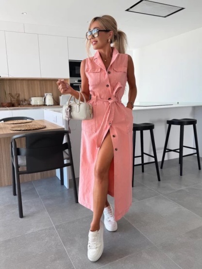 Ladies' Lapel Buckle Split Temperament and Leisure Dress