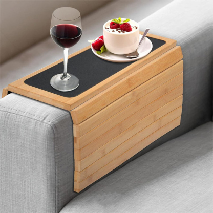 Bamboo Couch Arm Tray & Cup Holder