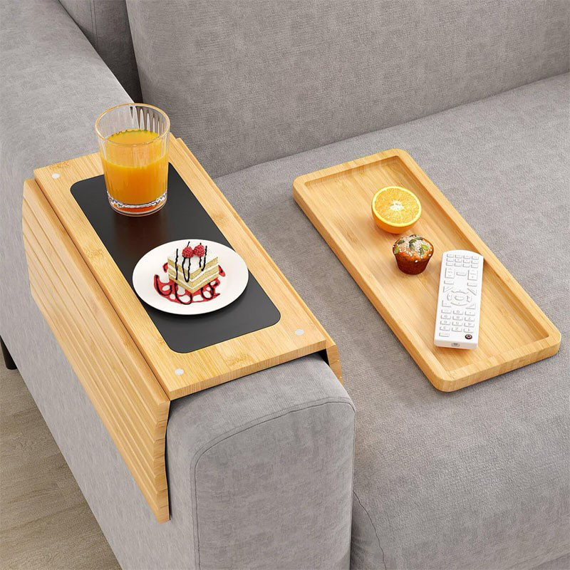 Bamboo Couch Arm Tray & Cup Holder