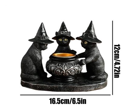 🕯️Ghost Wizard Magic Cat Candlestick(not include candles)