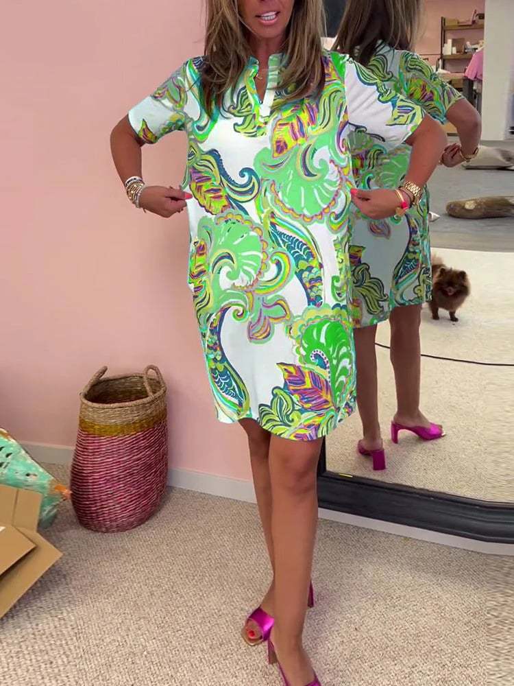 Vibrant Printed Midi Dress