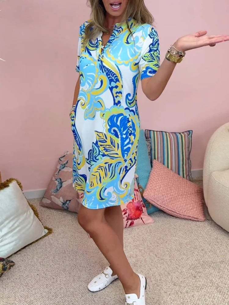 Vibrant Printed Midi Dress