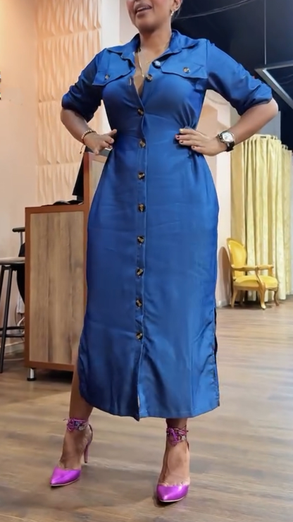 Ladies' Lapel Buckle Temperament and Leisure Dress