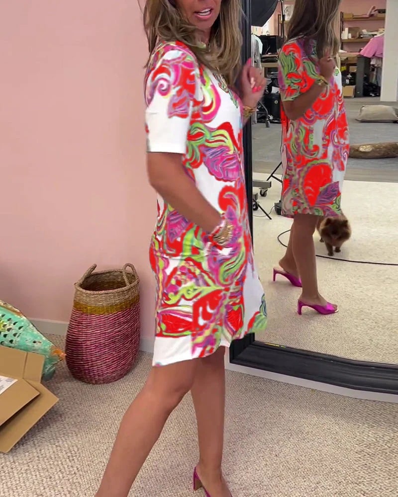 Vibrant Printed Midi Dress